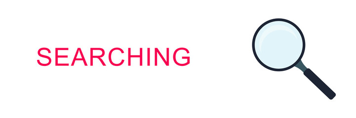 Magnifying glass or search icon on isolated background.