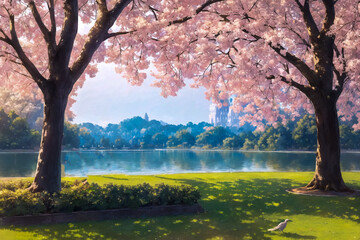 桜と湖
generative