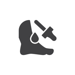 Foot and Essential oil drop vector icon