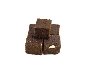 Top View of Indian Sweets Isolate on White Background with Copy Space