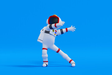 Fototapeta na wymiar Astronaut dap or dapping dance, science technology space adventure discovery, 3D rendering.