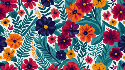 simple colorful flowers pattern, seamless floral pattern, seamless pattern with flowers, seamless pattern with red flowers, seamless floral background