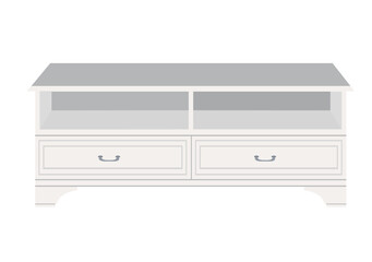 classic light-colored wooden chest of drawers vector illustration