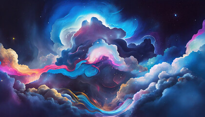 Generative AI, Galactic Drift: An Abstract Cloud Formation Inspired by the Cosmos