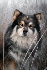 Portrait of Finnish Lapphund dog