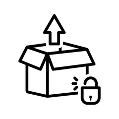 Black line icon for Open source