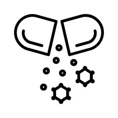 Black line icon for Nano technology