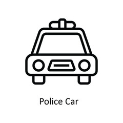 Police Car Vector  outline Icons. Simple stock illustration stock