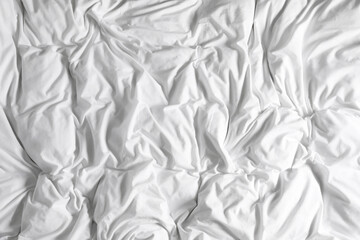 Crumpled white fabric as background, closeup view