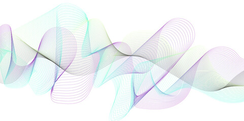 Abstract colorful blend wave lines on transparent background. Modern blue flowing wave lines and glowing moving lines. Abstract blue wave liens pattern background.