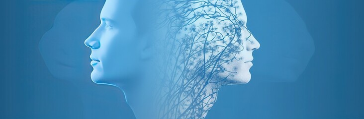 life changes with time thought blue theme background. Generative AI