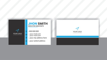 Double-sided creative business card template.   Horizontal and vertical layout. Vector illustration. Stationery design