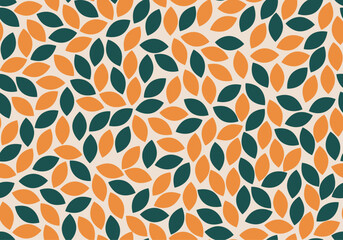 Leaves Seamless Pattern. Abstract Leaves Background. Floral Wallpaper. Botanical Design for Prints, Surface, Home Decoration, Fabric. Vector Illustration. 