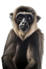 Brown Gibbon Monkey, Upper Body Front View Charm. Generative AI