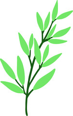 Obraz premium Easter Day Leaf and Twig Flat Hand Drawn Illustration