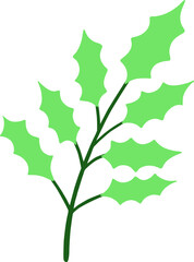 Easter Day Leaf and Twig Flat Hand Drawn Illustration