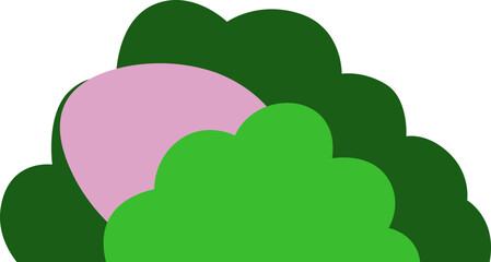 Easter Day Egg in a Grass Flat Hand Drawn Illustration