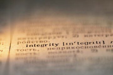 integrity word dictionary