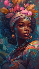 Naklejka premium Illustration of abstract and fantasy art, AI generated.