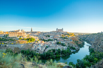 Fototapeta na wymiar Toledo, Spain city view at sunrise 