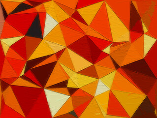 Fototapeta premium Colorful triangles pattern with a rough texture background. Background texture wall and have copy space for text. Picture for creative wallpaper or design art work.