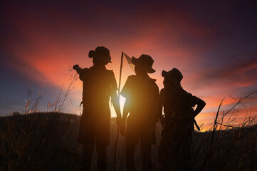 a Scout Reserve Team at Jungle Camp, Boy Scout America - obrazy, fototapety, plakaty
