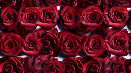 Seamless tile repeat pattern of red roses exquisite hyper realistic