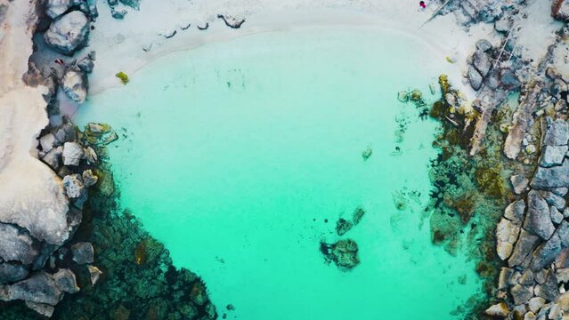 Aerial view of Cal&oacute; d'Es Mort in Formentera, Balearic Islands