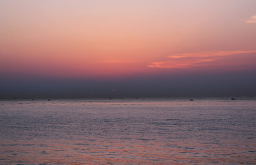 Fototapeta premium Beautiful sunset on the sea