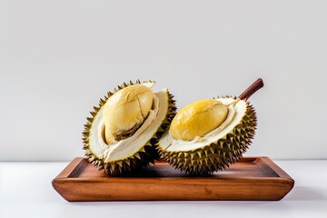 durian on white background 
