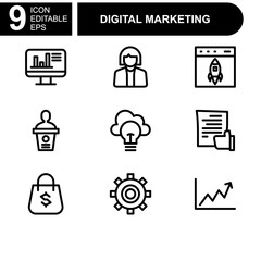 digital marketing icon or logo isolated sign symbol vector illustration - Collection of high quality black style vector icons 
