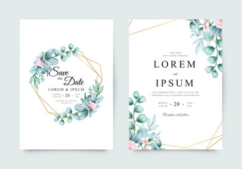 Fototapeta na wymiar Watercolor floral for a beautiful wedding invitation