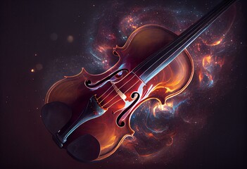 Fototapeta na wymiar Violin Nebula. Generative AI