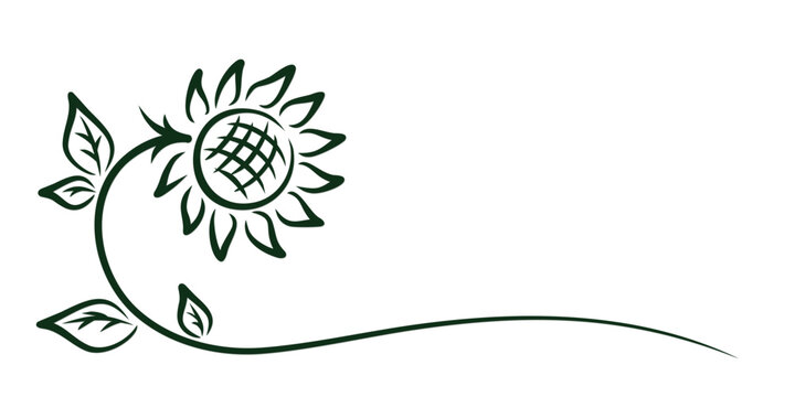 The symbol of a stylized sunflower.
