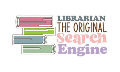 Librarian the Original Search Engine Retro SVG.