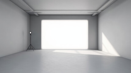 A bright gray background with soft light studio, generative ai