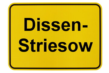 Illustration eines Ortsschildes der Gemeinde Dissen-Striesow in Brandenburg