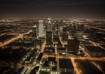 Obraz premium An Aerial View of the City's Skyscrapers. Generative AI.