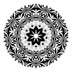 Round Mandala pattern decorative element Vector illustration, Decorative round ornament Anti stress Mandala pattern design element
