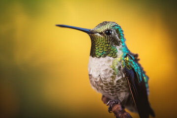 Fototapeta premium Colorful hummingbird sitting on twig