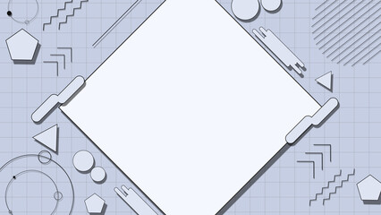 フレームとポップなシェイプの背景