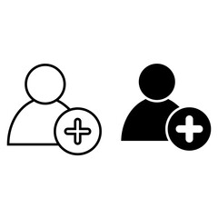 Add User vector Icon. registration illustration sign. avatar symbol. New Profile logo.
