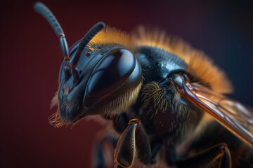 Bee head detailed macro photography