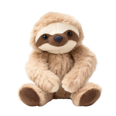Sloth Plush Toy: Brown Cuddly Charm in Close-up. Generative AI
