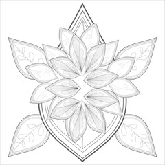 Coloring Books for adults. Hand drawn flowers in zentangle style for t-shirt design or tattoo and coloring book