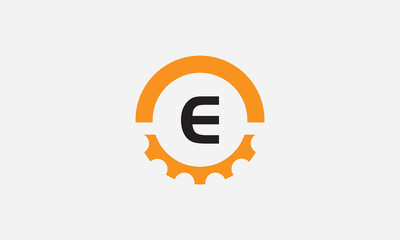 Engineering logo, gears and wrench with letter, logo design. Wrench service industry, industrial and mechanical symbol design. Gear Circle icon design.