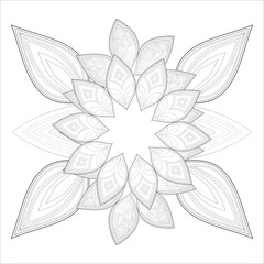 Coloring Books for adults. Hand drawn flowers in zentangle style for t-shirt design or tattoo and coloring book