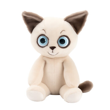 Siamese Cat Plush Toy: Feline Elegance in Close-up. Generative AI