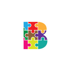B letter alphabet font abstract logo design icon
