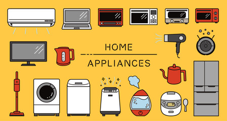 シンプルな家電のイラストセット